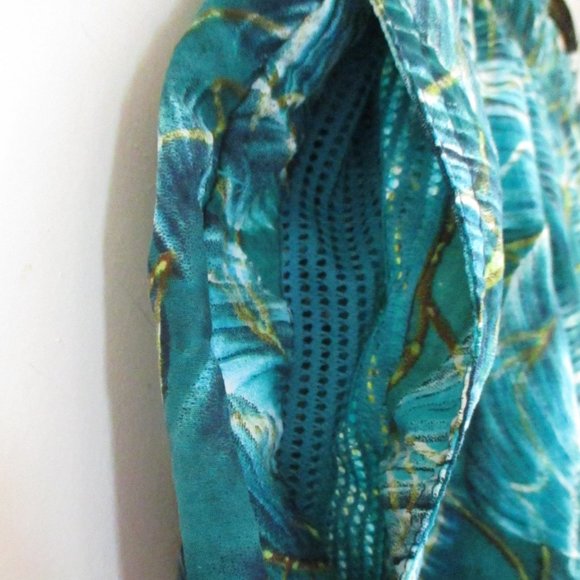 Speedo Men's Swim Trunks, Blue & Green Leaf Print, Pockets, Size XL - Picture 3 of 12